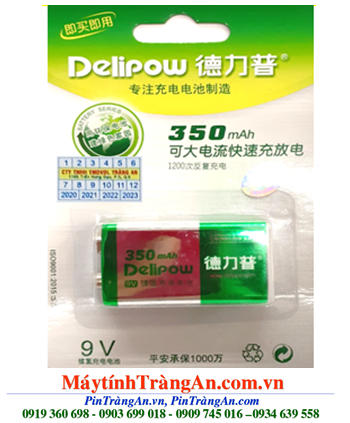 Delipow 9v350mAh, Pin sạc 9v Delipow 9v350mAh chính hãng Made in China (Vỉ 1viên)